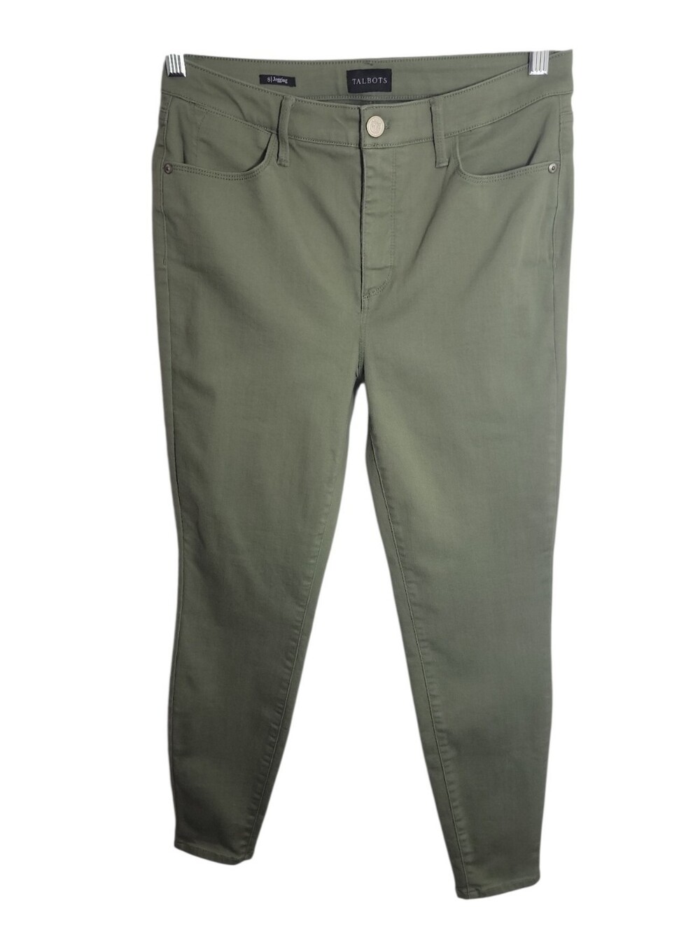 Talbots olive green women's jegging jeans size 8 skinny stretch high waist